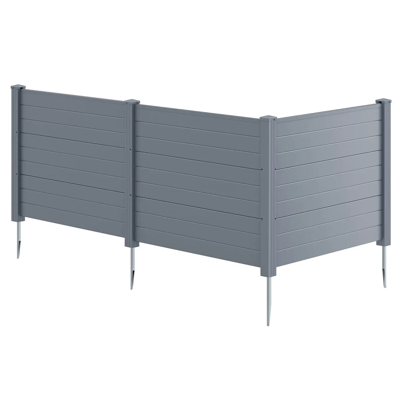 48 x 38 Inch Air Conditioner Fence 3 Panels with Metal Ground Stakes for Patio Backyard by DirectDeals
