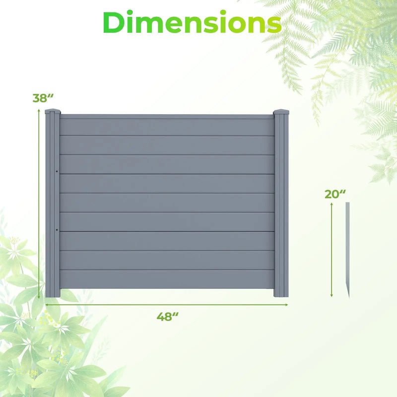 48 x 38 Inch Air Conditioner Fence 3 Panels with Metal Ground Stakes for Patio Backyard by DirectDeals