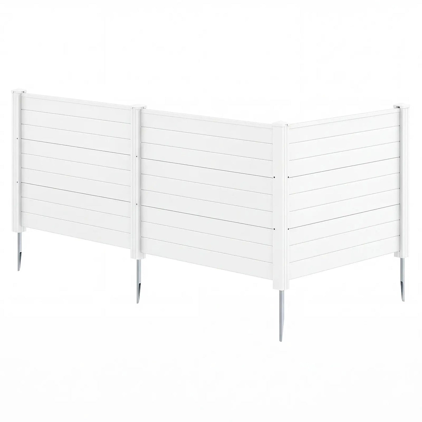 48 x 38 Inch Air Conditioner Fence 3 Panels with Metal Ground Stakes for Patio Backyard by DirectDeals