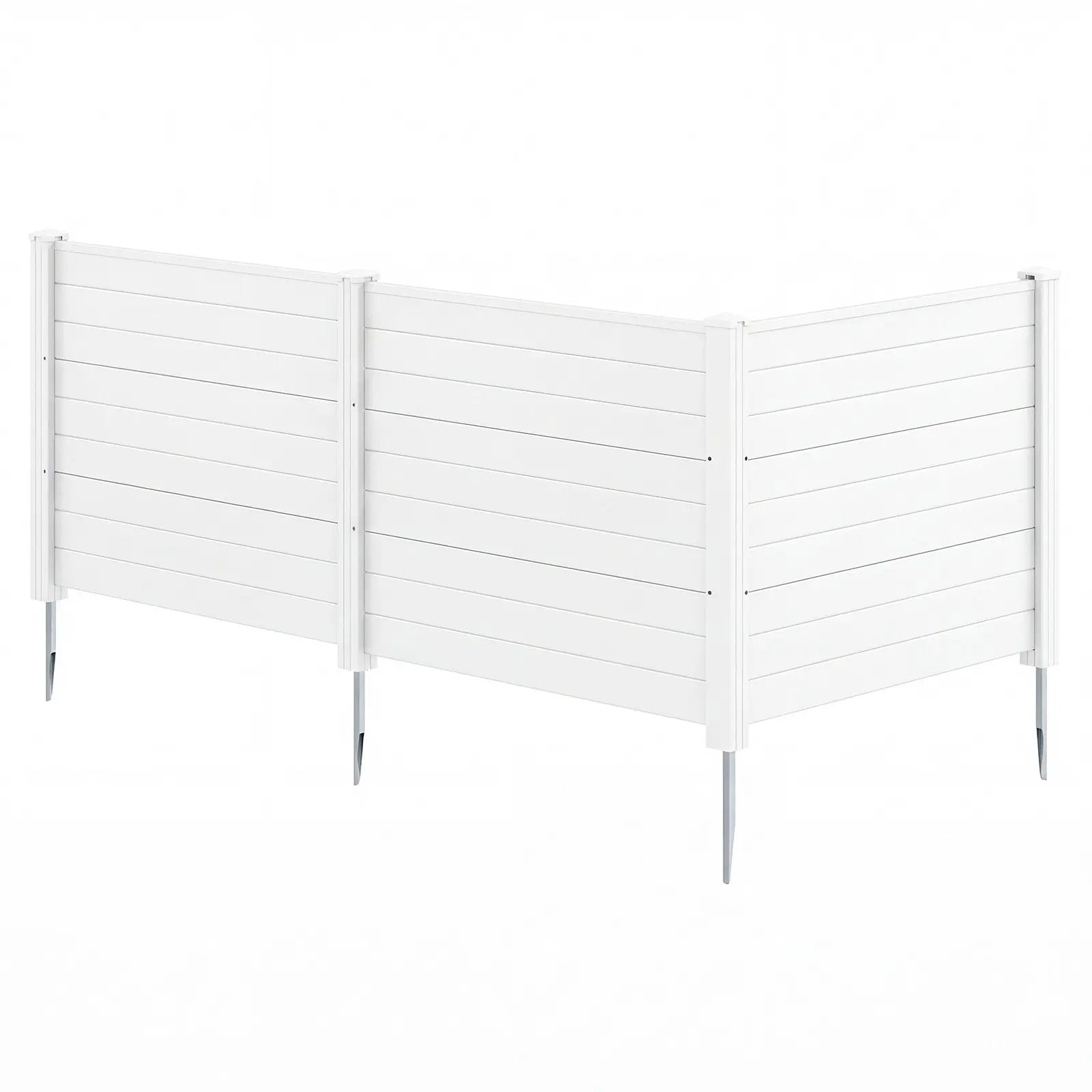48 x 38 Inch Air Conditioner Fence 3 Panels with Metal Ground Stakes for Patio Backyard by DirectDeals