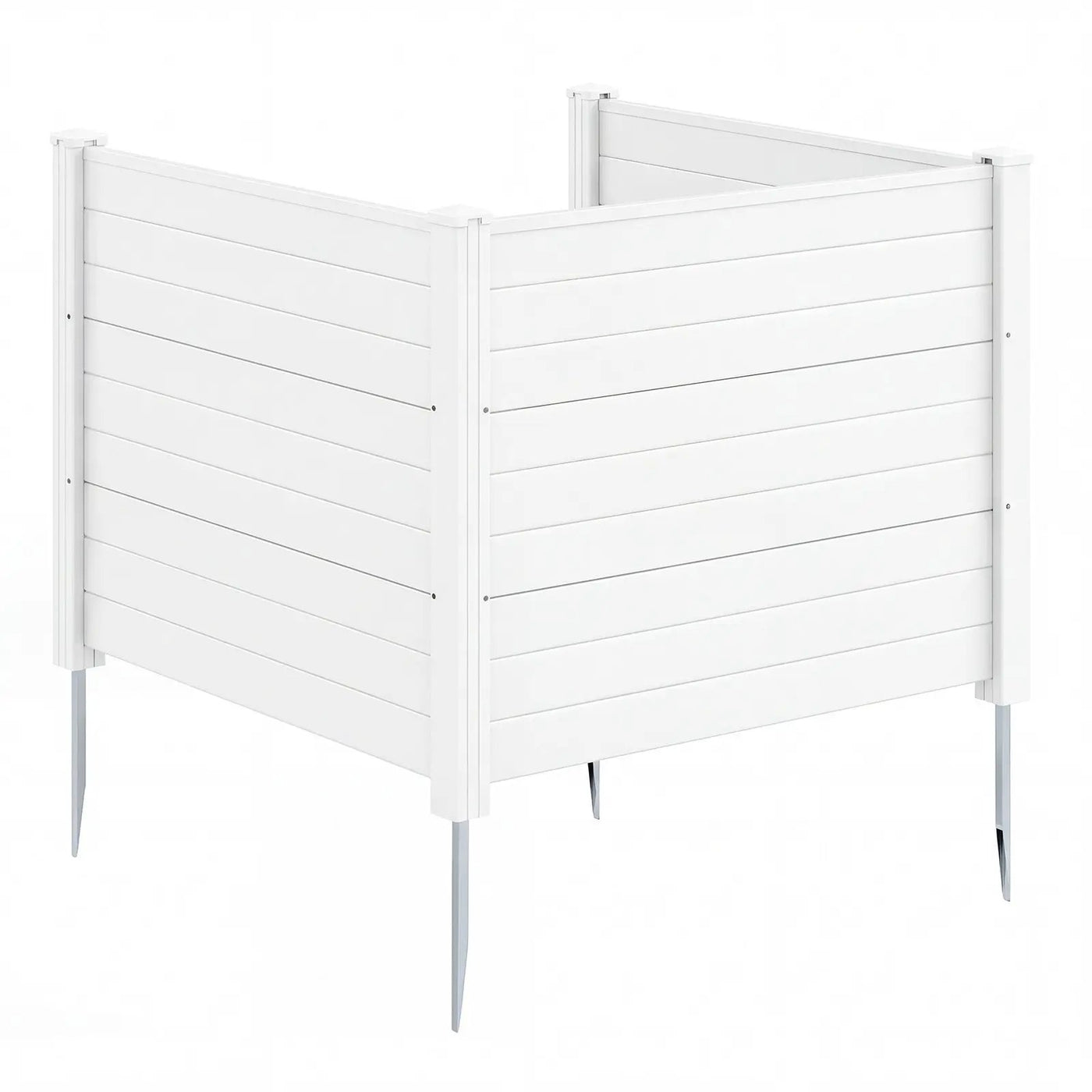 48 x 38 Inch Air Conditioner Fence 3 Panels with Metal Ground Stakes for Patio Backyard by DirectDeals
