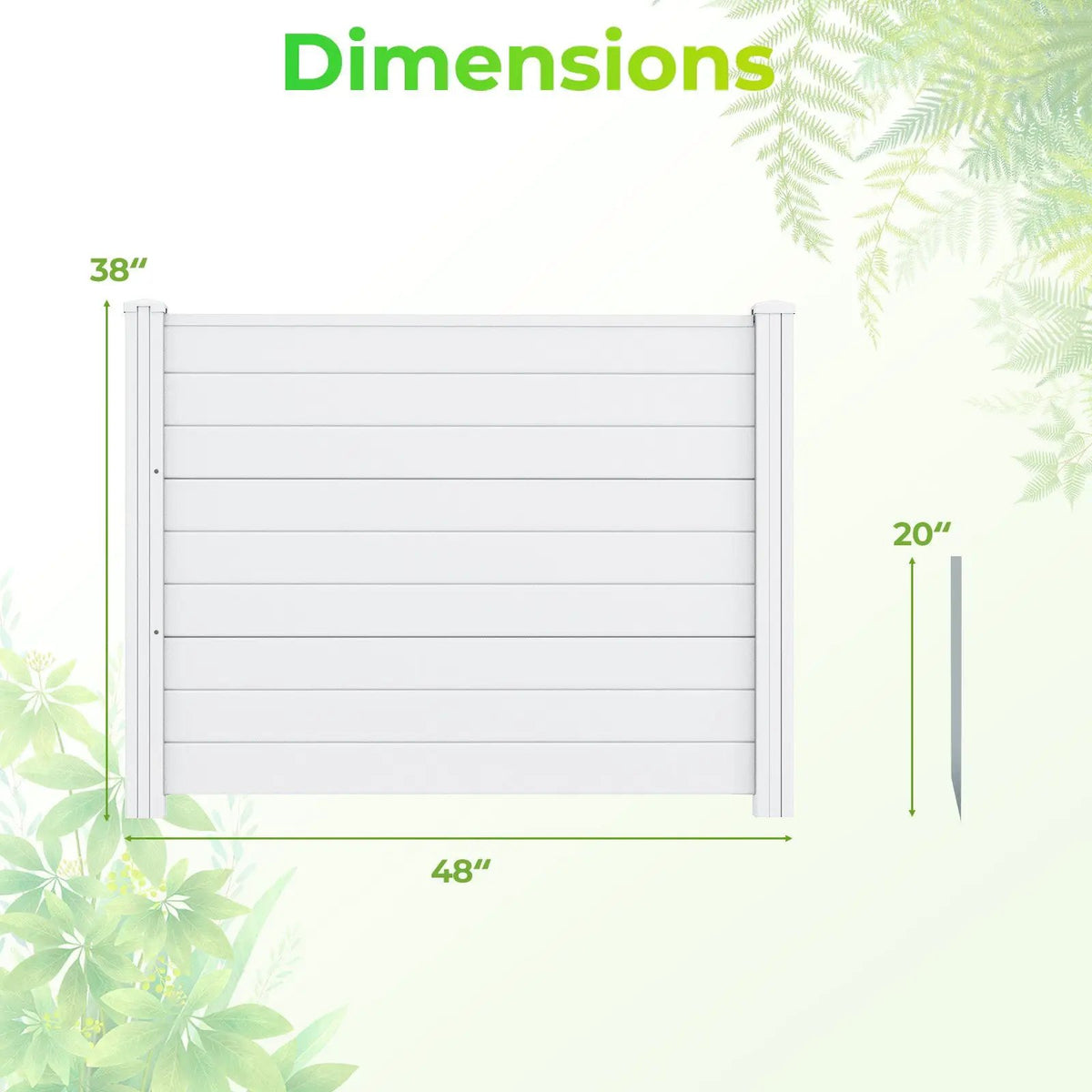 48 x 38 Inch Air Conditioner Fence 3 Panels with Metal Ground Stakes for Patio Backyard by DirectDeals