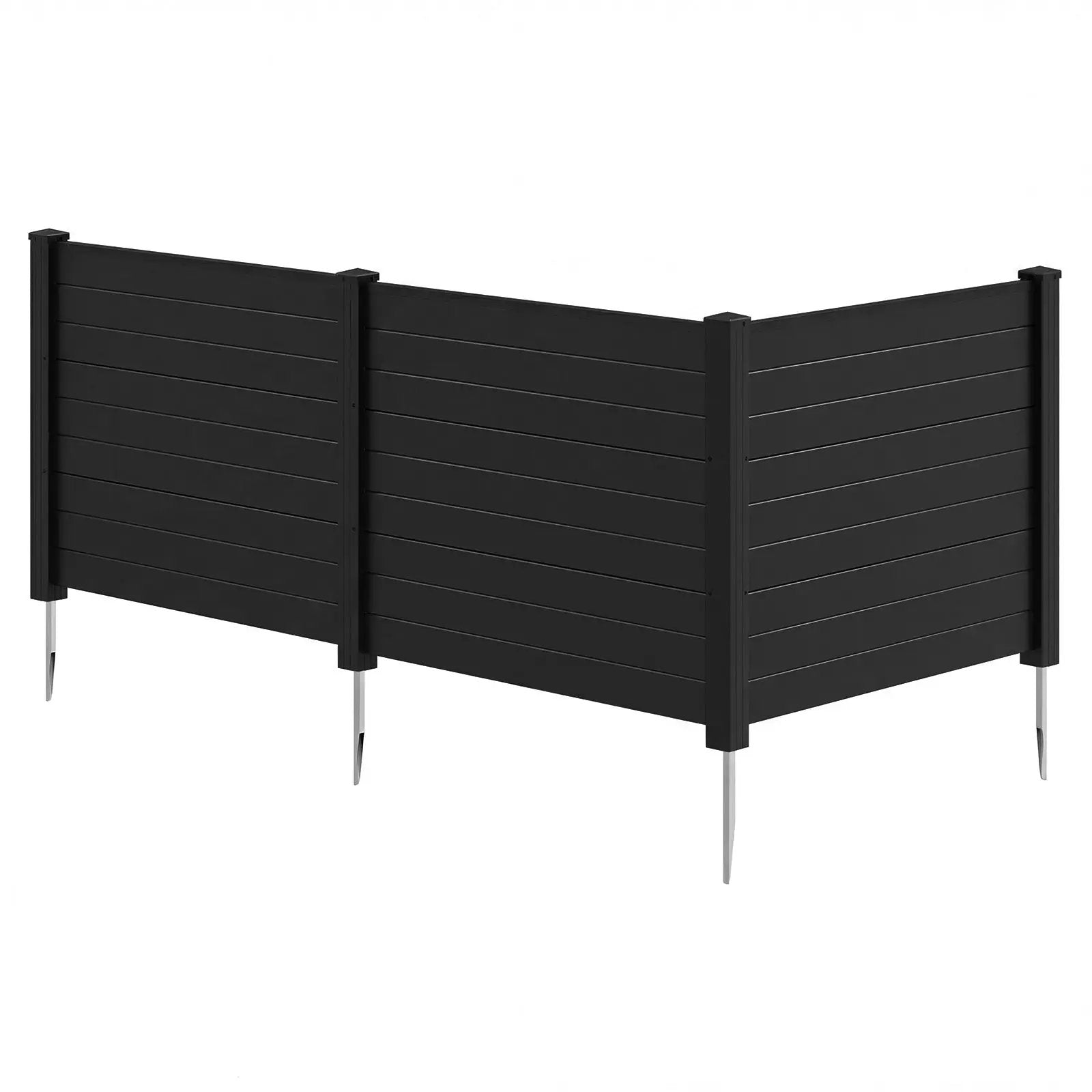 48 x 38 Inch Air Conditioner Fence 3 Panels with Metal Ground Stakes for Patio Backyard by DirectDeals