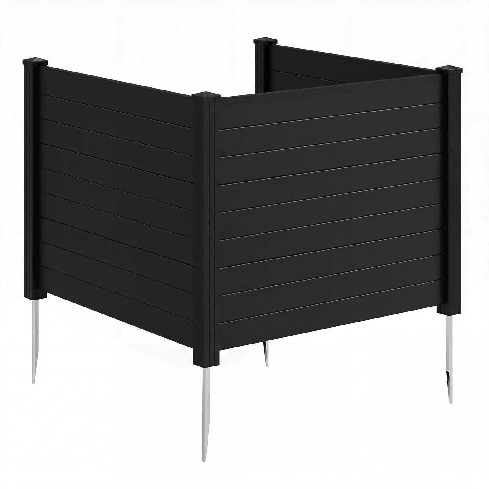48 x 38 Inch Air Conditioner Fence 3 Panels with Metal Ground Stakes for Patio Backyard by DirectDeals