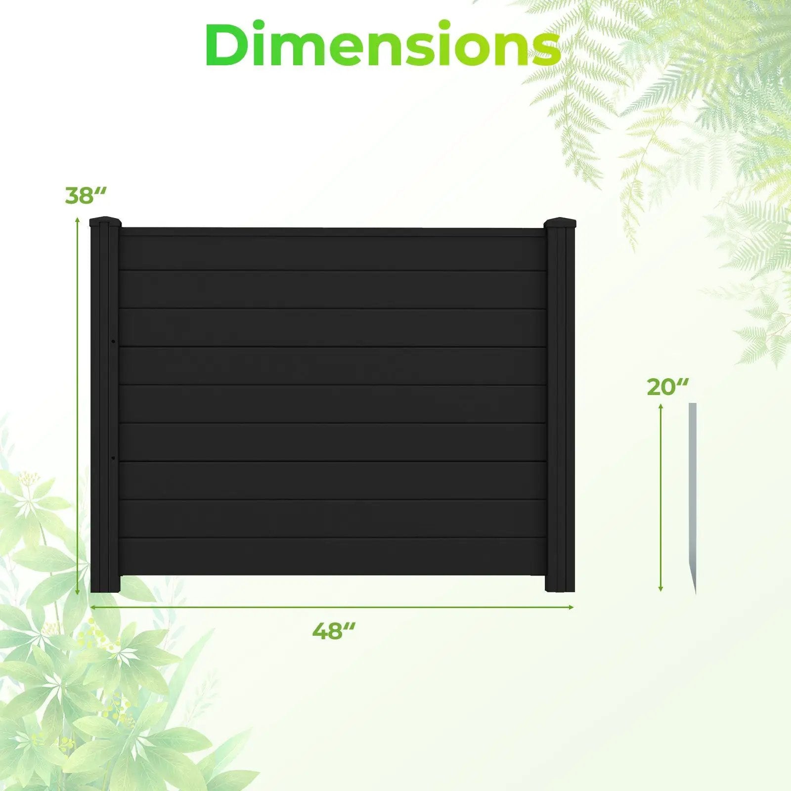48 x 38 Inch Air Conditioner Fence 3 Panels with Metal Ground Stakes for Patio Backyard by DirectDeals