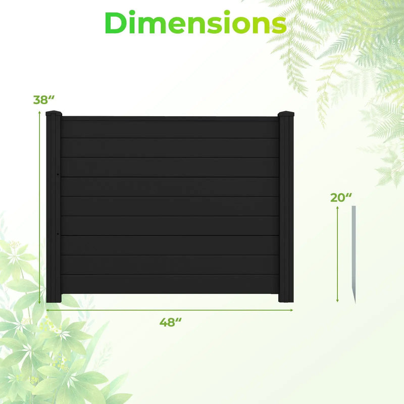 48 x 38 Inch Air Conditioner Fence 3 Panels with Metal Ground Stakes for Patio Backyard by DirectDeals