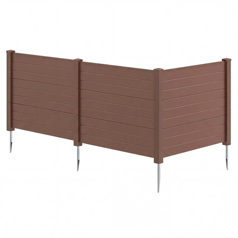 48 x 38 Inch Air Conditioner Fence 3 Panels with Metal Ground Stakes for Patio Backyard by DirectDeals