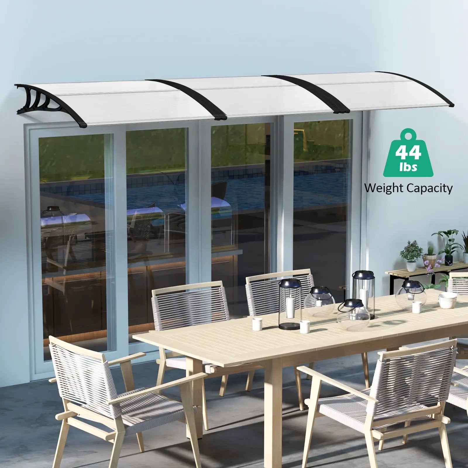 48 x 40 Inch Outdoor Front Door Window Awning Door Canopy Exterior by DirectDeals