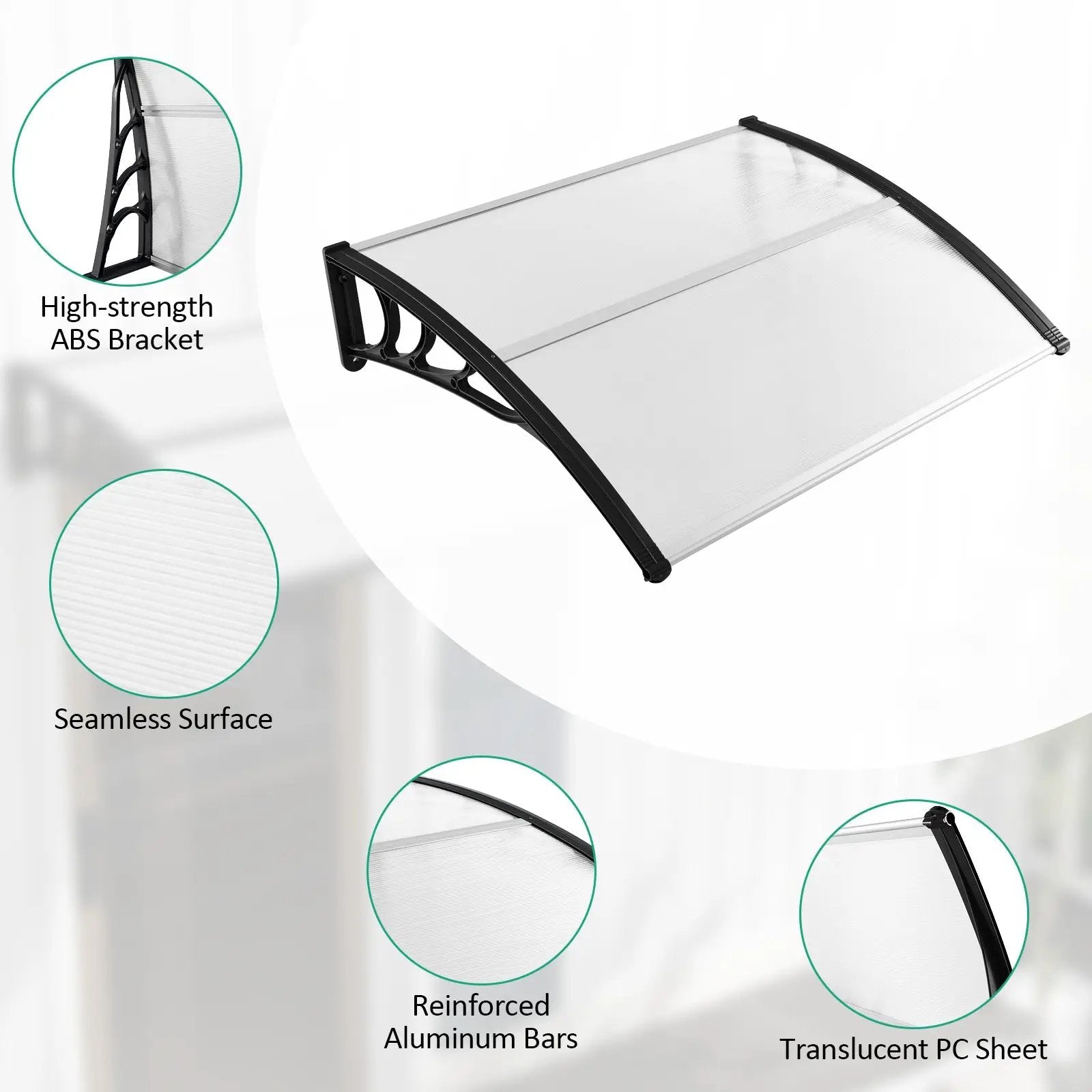 48 x 40 Inch Outdoor Front Door Window Awning Door Canopy Exterior by DirectDeals