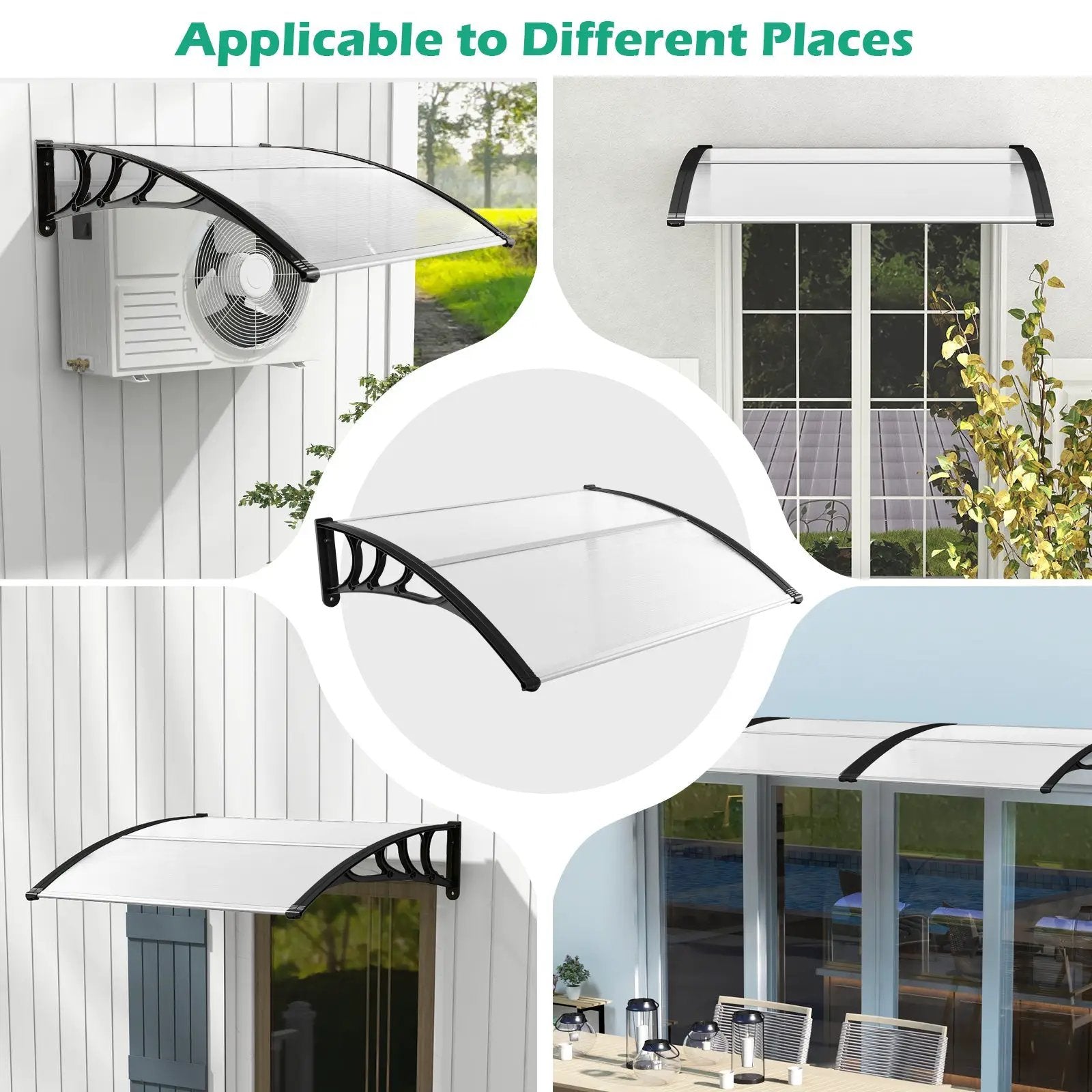 48 x 40 Inch Outdoor Front Door Window Awning Door Canopy Exterior by DirectDeals