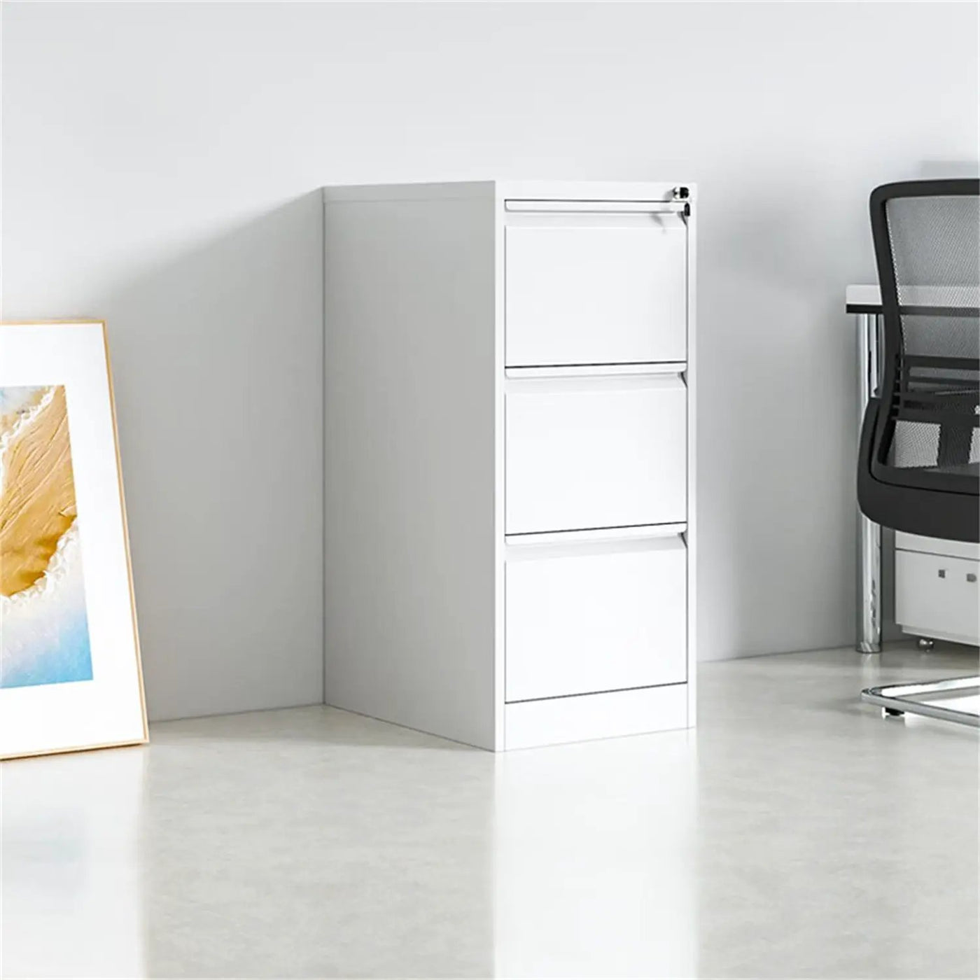 Durable Metal 3 Drawer File Cabinet With Lock For Office Storage by HouseOfZazla