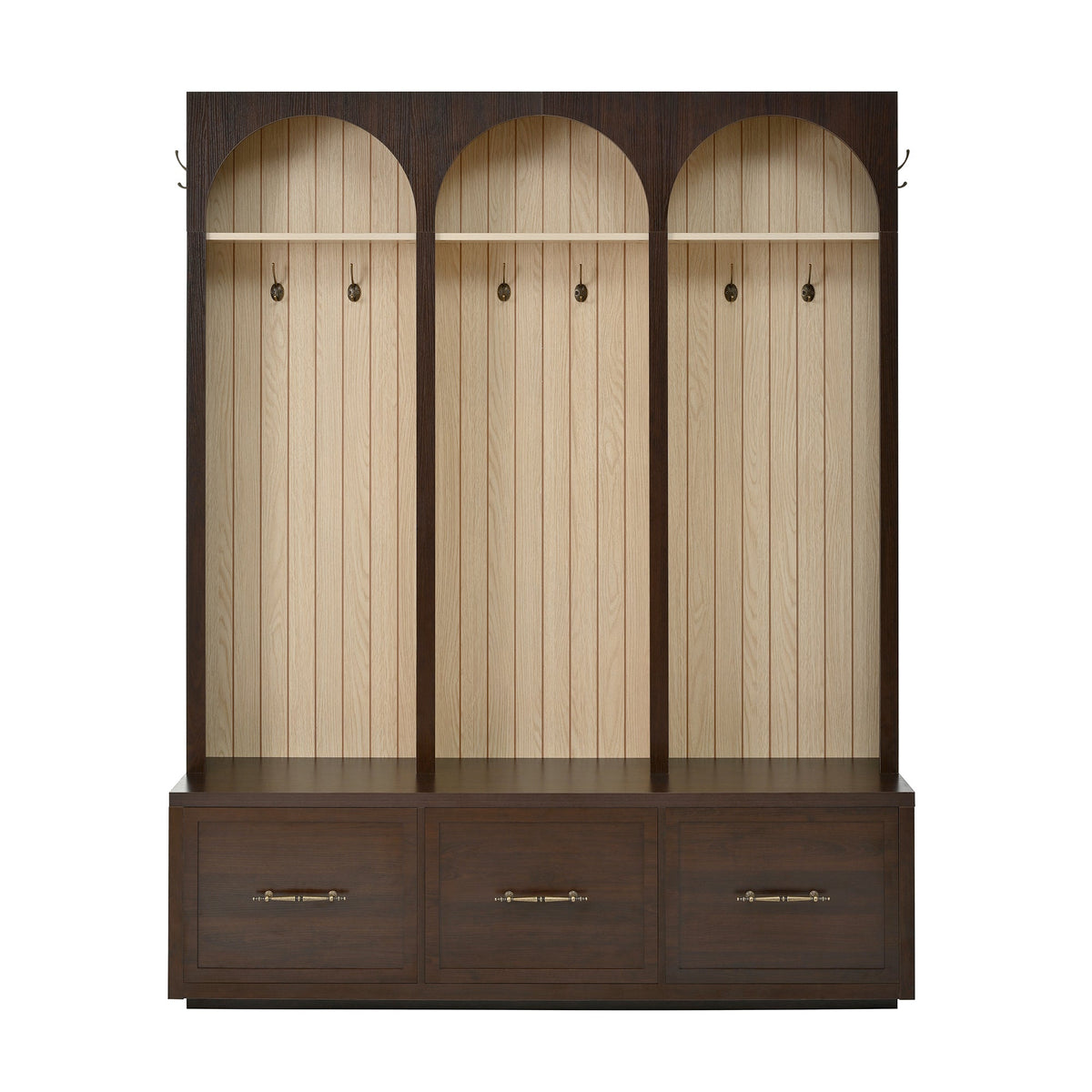 Vintage Hall Tree with Storage and Seating - Dark Walnut, photo 2 of 5