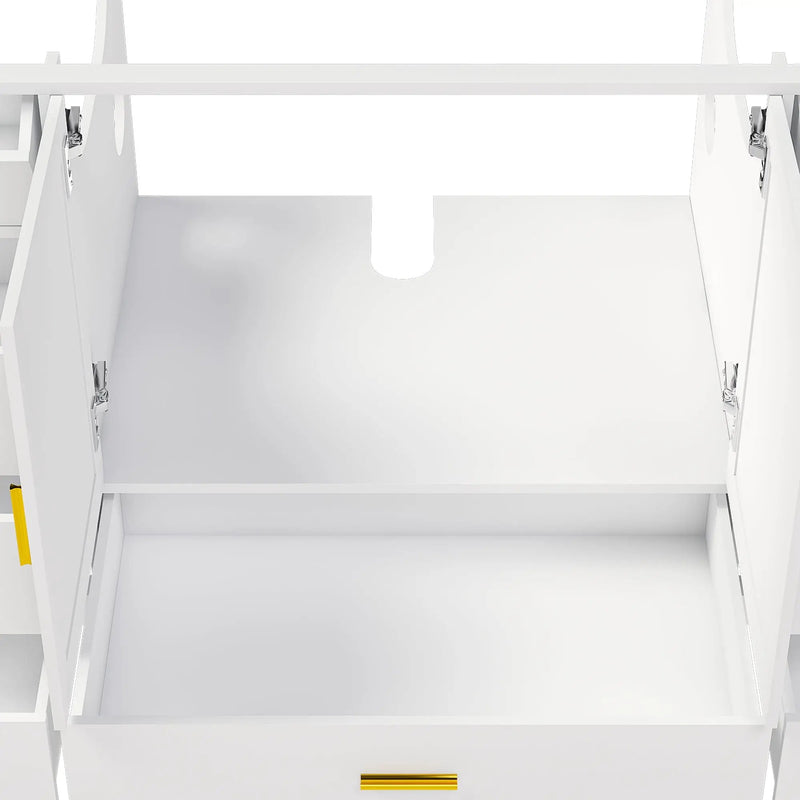 60" Bathroom Vanity Base Cabinet with Storage in White by HouseOfZazla