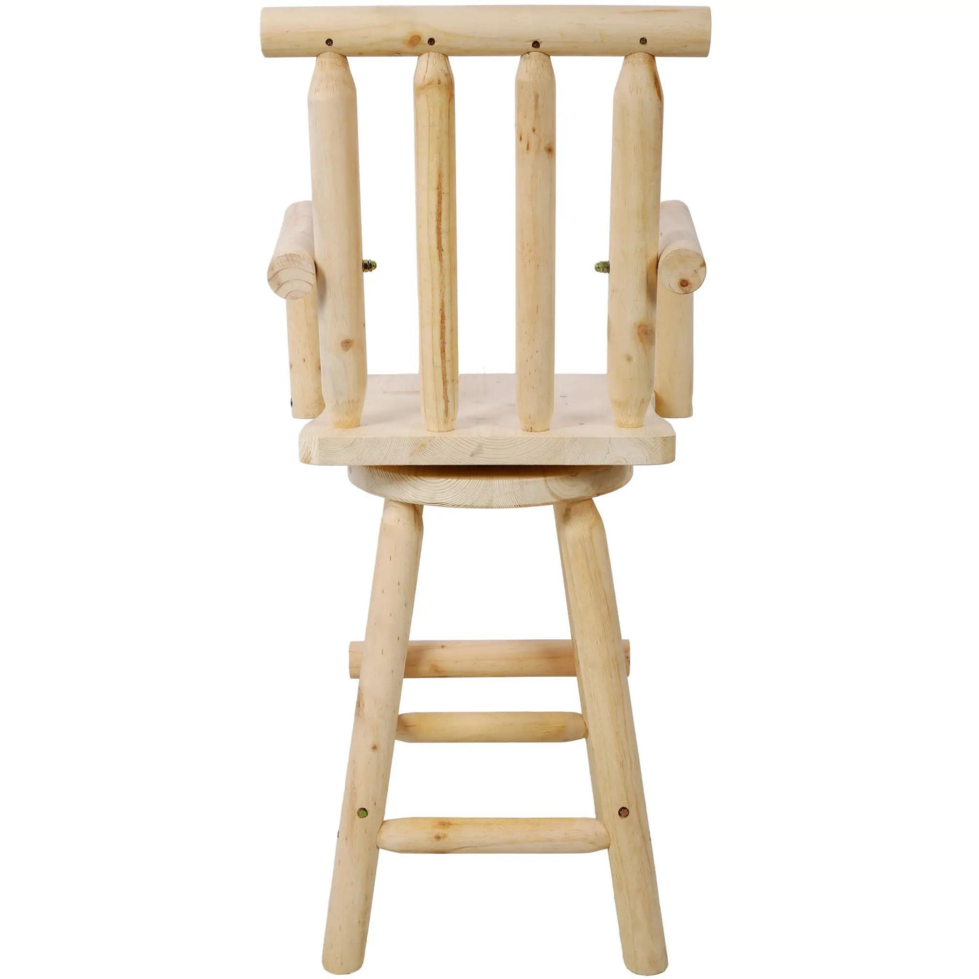 Rustic Bar Stool, Fir Wood Construction, Wide Armrest by HouseOfZazla