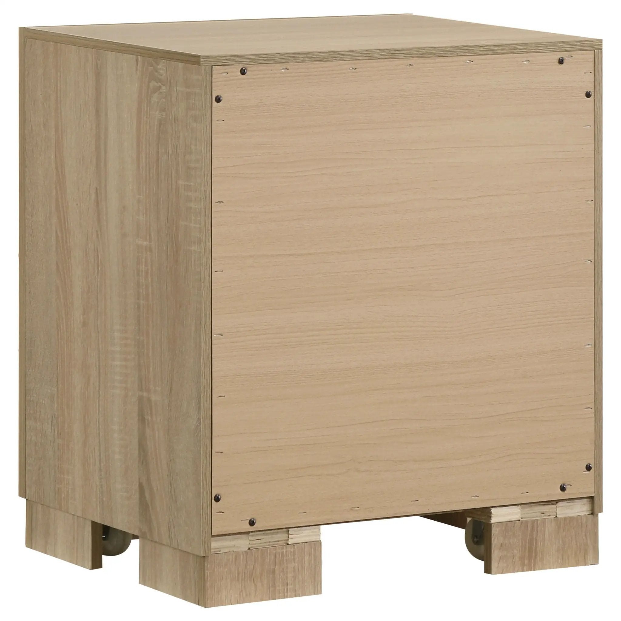 Arielle 2-drawer Bedroom Nightstand with Casters Light Oak by Unique Piece Furniture