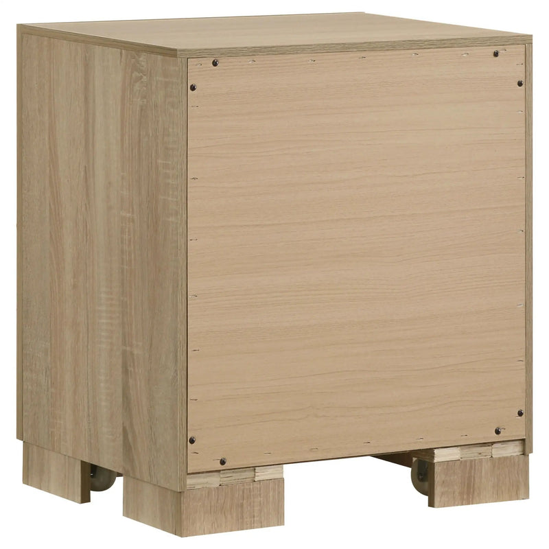 Arielle 2-drawer Bedroom Nightstand with Casters Light Oak by Unique Piece Furniture