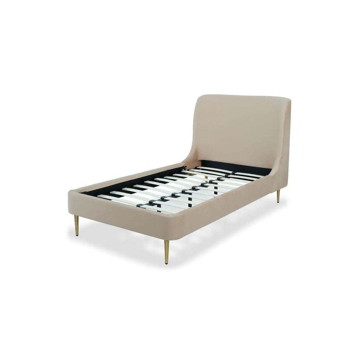Mid-Century Modern Upholstered Bed With Curved Headboard by HouseOfZazla