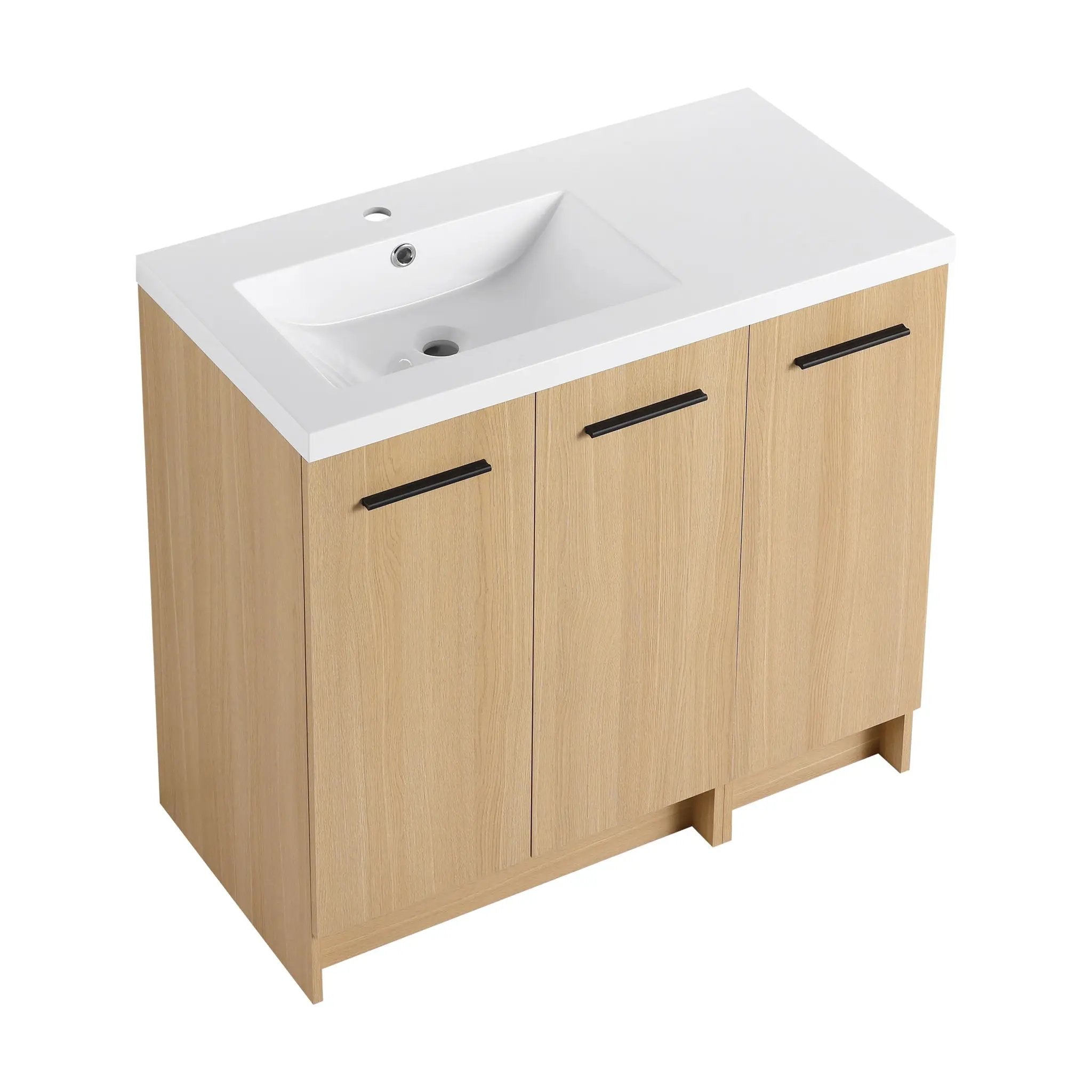 Wall Mounted Floating Bathroom Vanity With Sink, 3 Door Modular Cabinet by Unique Piece Furniture
