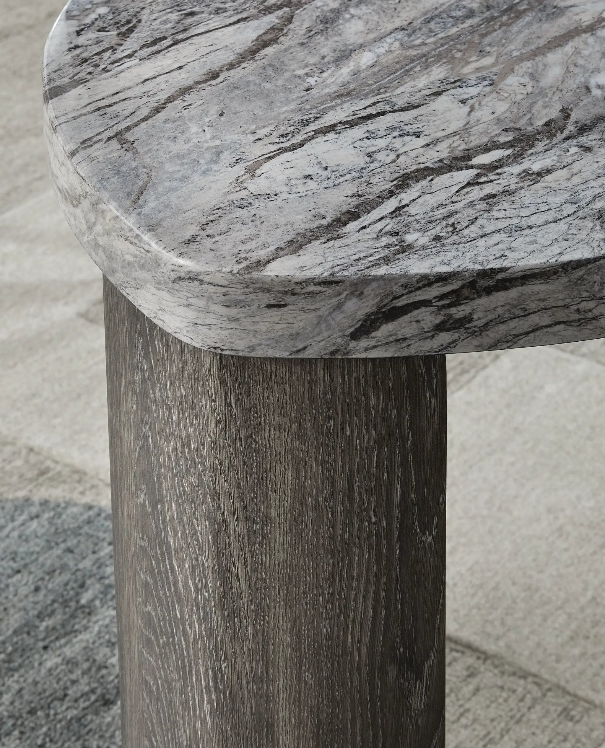 Surmour - Triangle End Table - Gray / Brown by Unique Piece Furniture