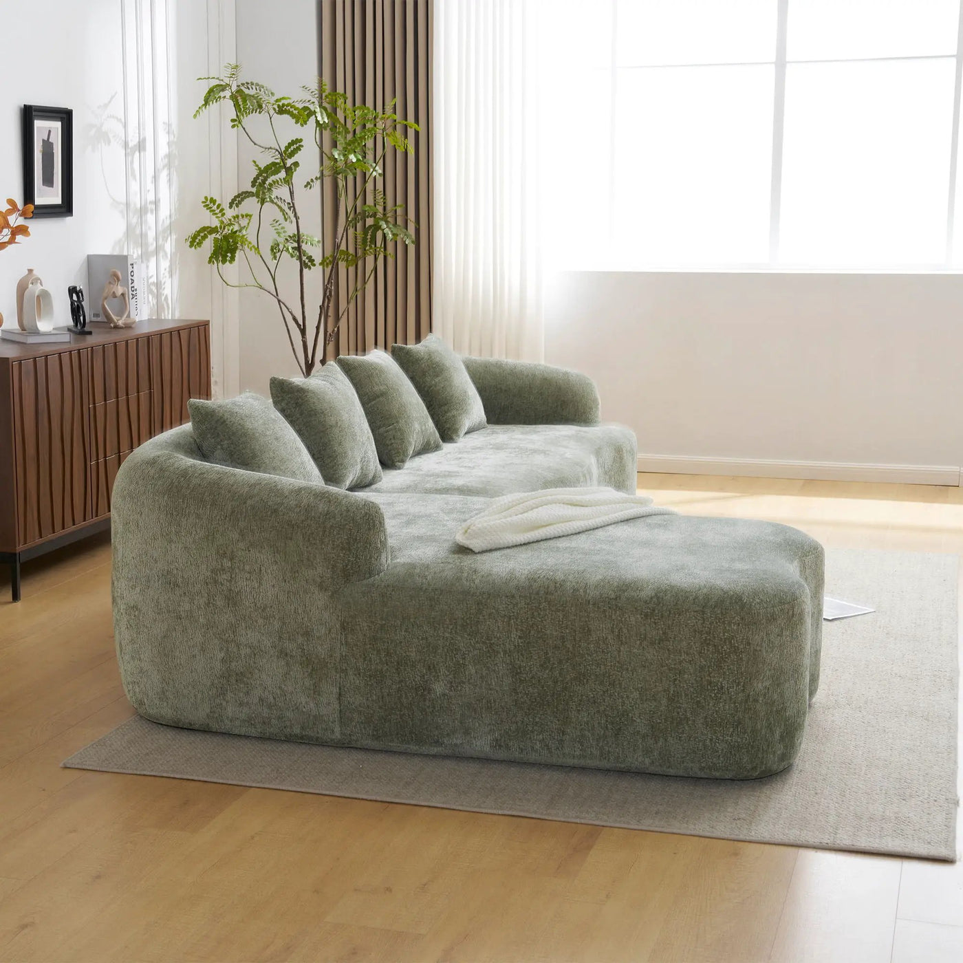 Modular L-Shape Sectional Sofa With Curved Chaise by HouseOfZazla