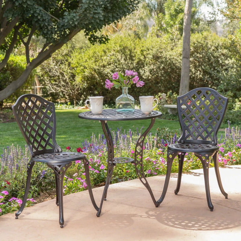 Bono Metal Bistro Set - Black by HouseOfZazla