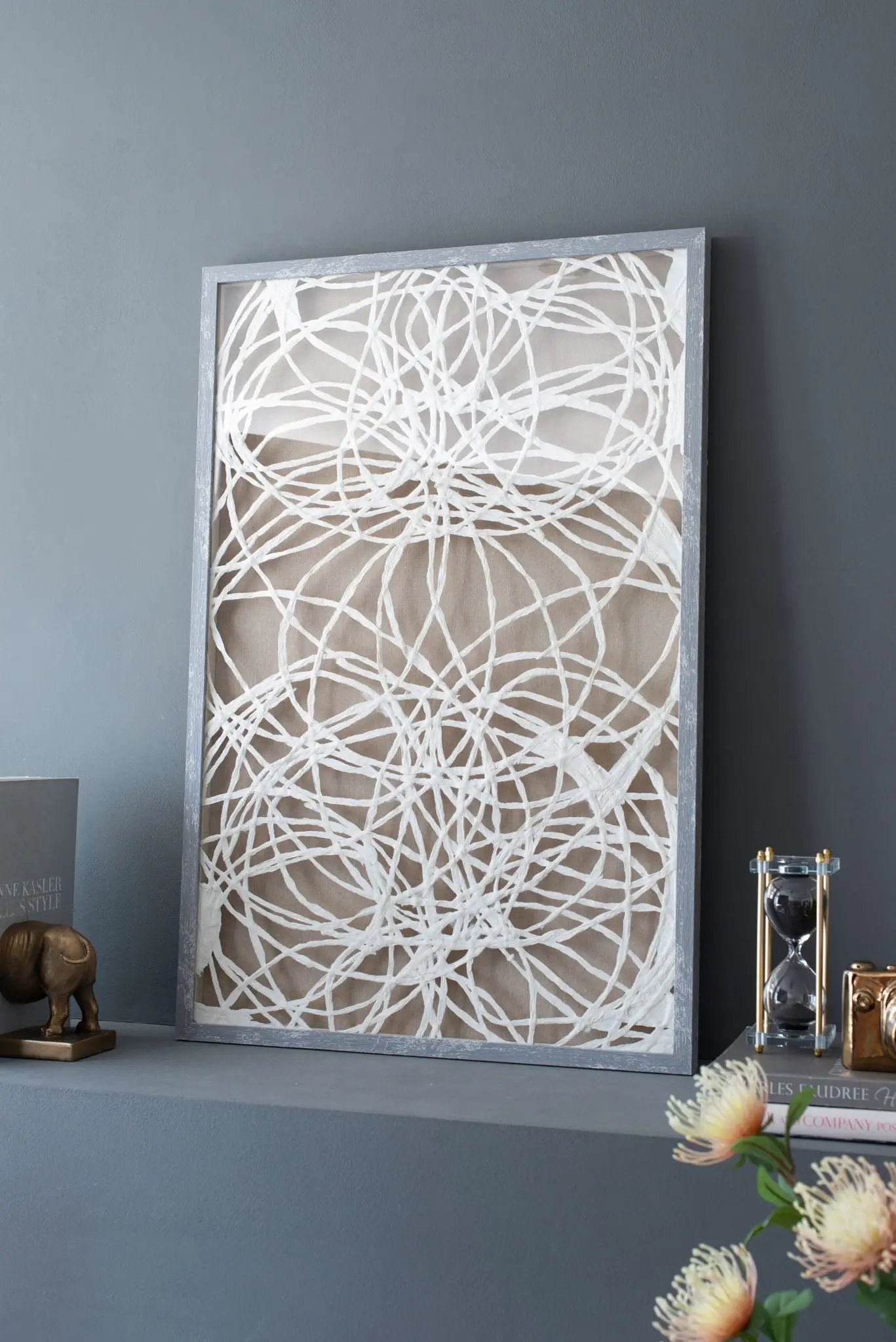 Leaf Shadow Box Wall Decor (Set of 2) - White / Gray by Unique Piece Furniture
