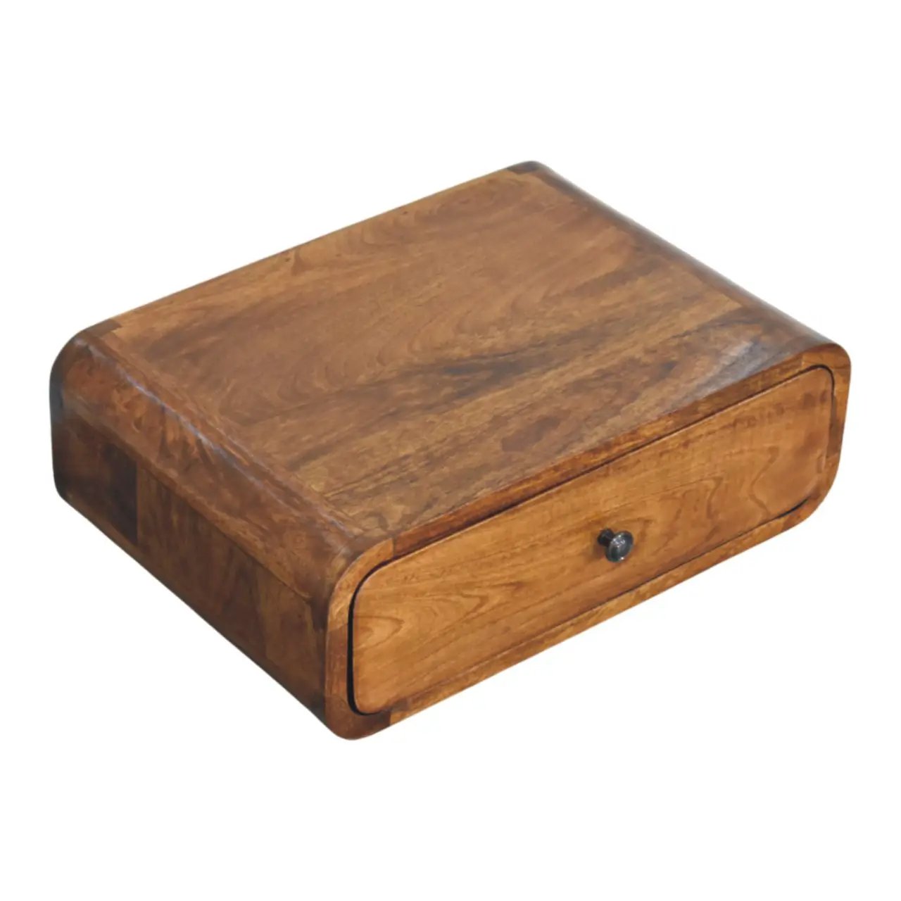 Solid Wood Avora Wall-Mounted Nightstand, 1-Drawer, Honey by HouseOfZazla