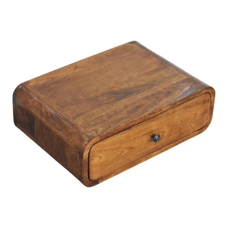 Solid Wood Avora Wall-Mounted Nightstand, 1-Drawer, Honey by HouseOfZazla