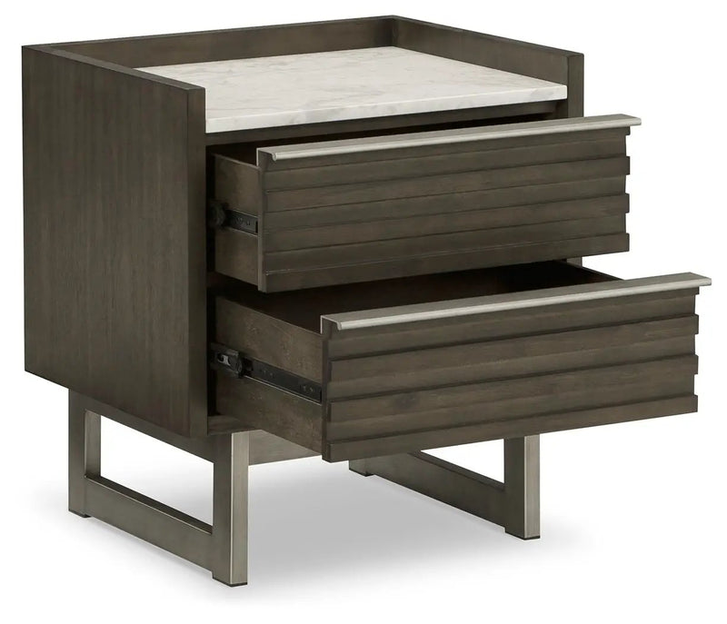 Arkenton - Two Drawer Night Stand - Grayish Brown / White by Unique Piece Furniture