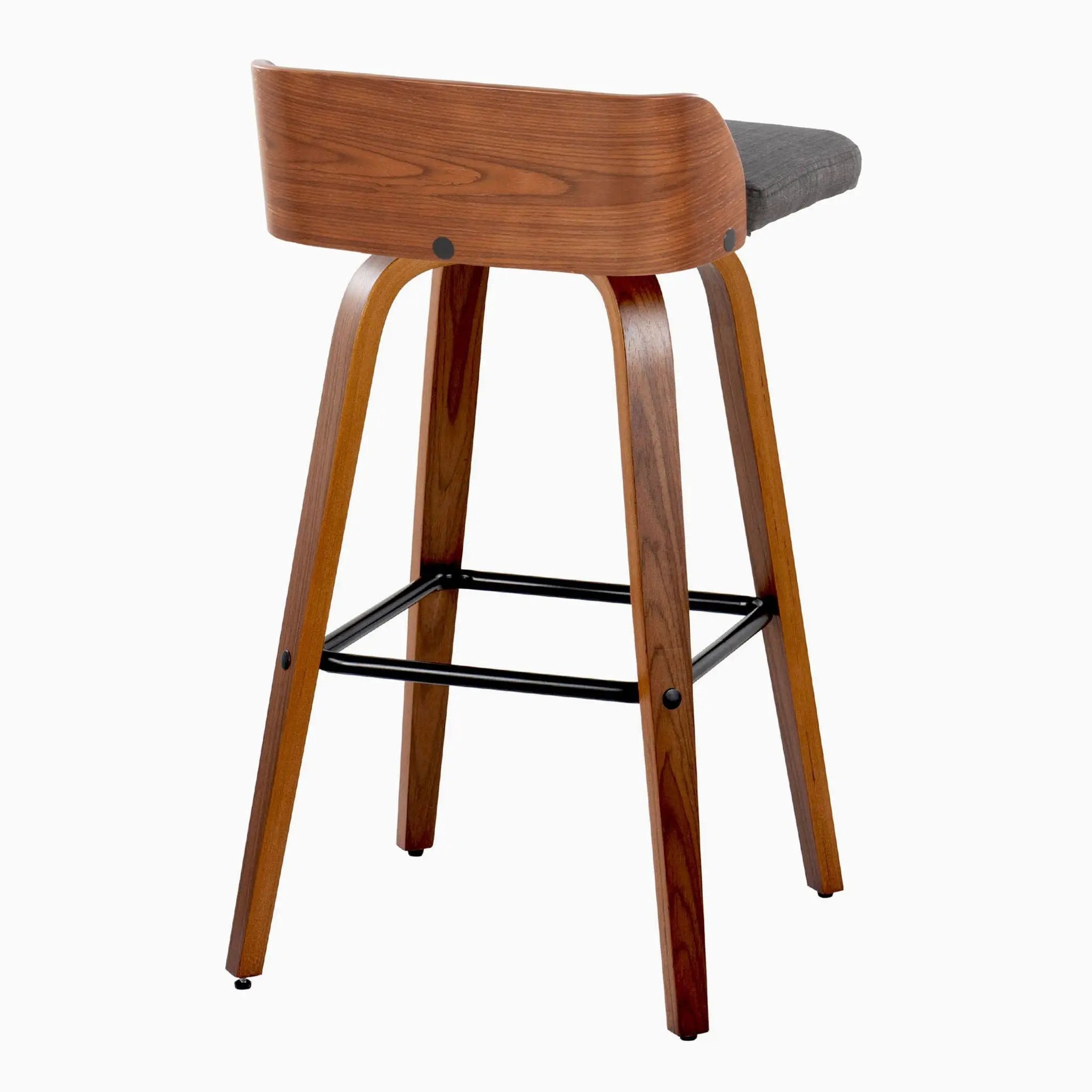 Maya - Mid Century Modern Fixed Height Barstool With Swivel And Square Footrest (Set of 2) by Unique Piece Furniture