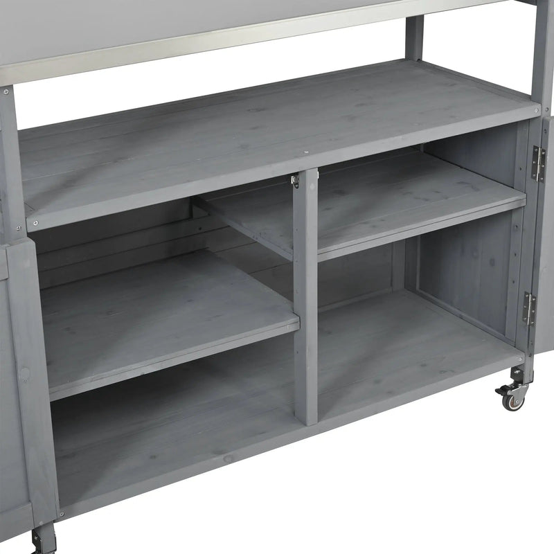 Foldable Outdoor Kitchen Island Patio Mobile Kitchen Cart by HouseOfZazla