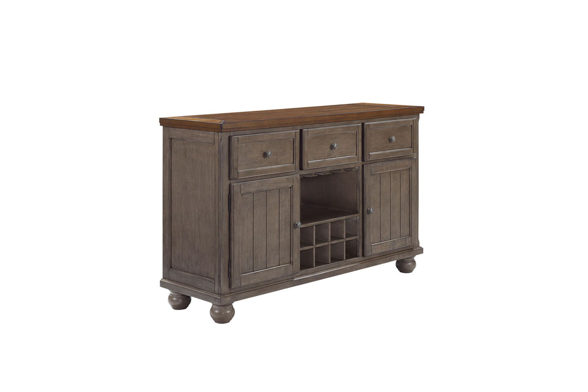 Rustic 2 Tone Server with Wine Storage - Gray, photo 4 of 7