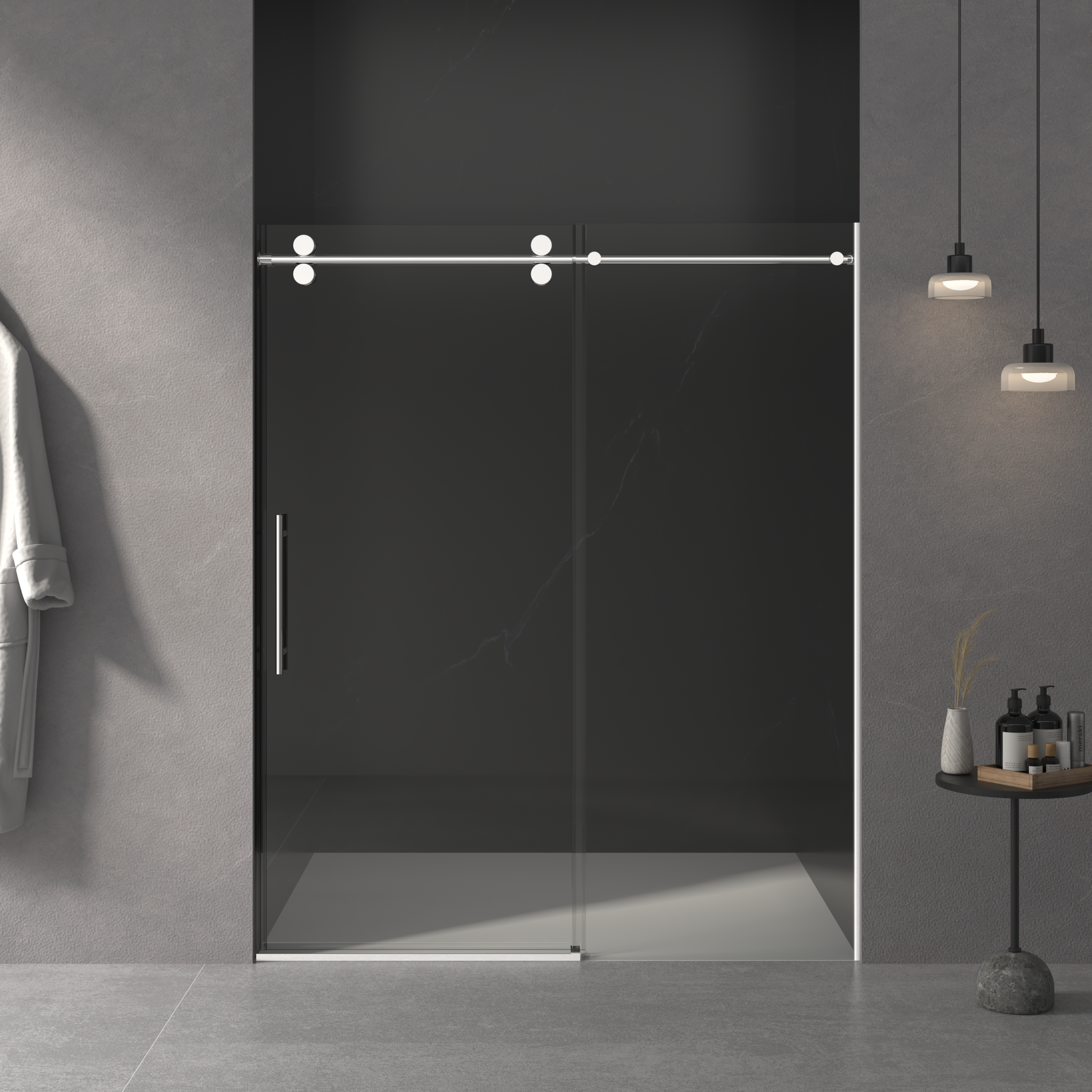 56"-60"W x 76"H Frameless Shower Door by HouseOfZazla