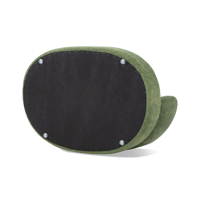 Shep 36' Curved Dog Sofa Bed Medium Moss Green Fleeced Teddy by HouseOfZazla