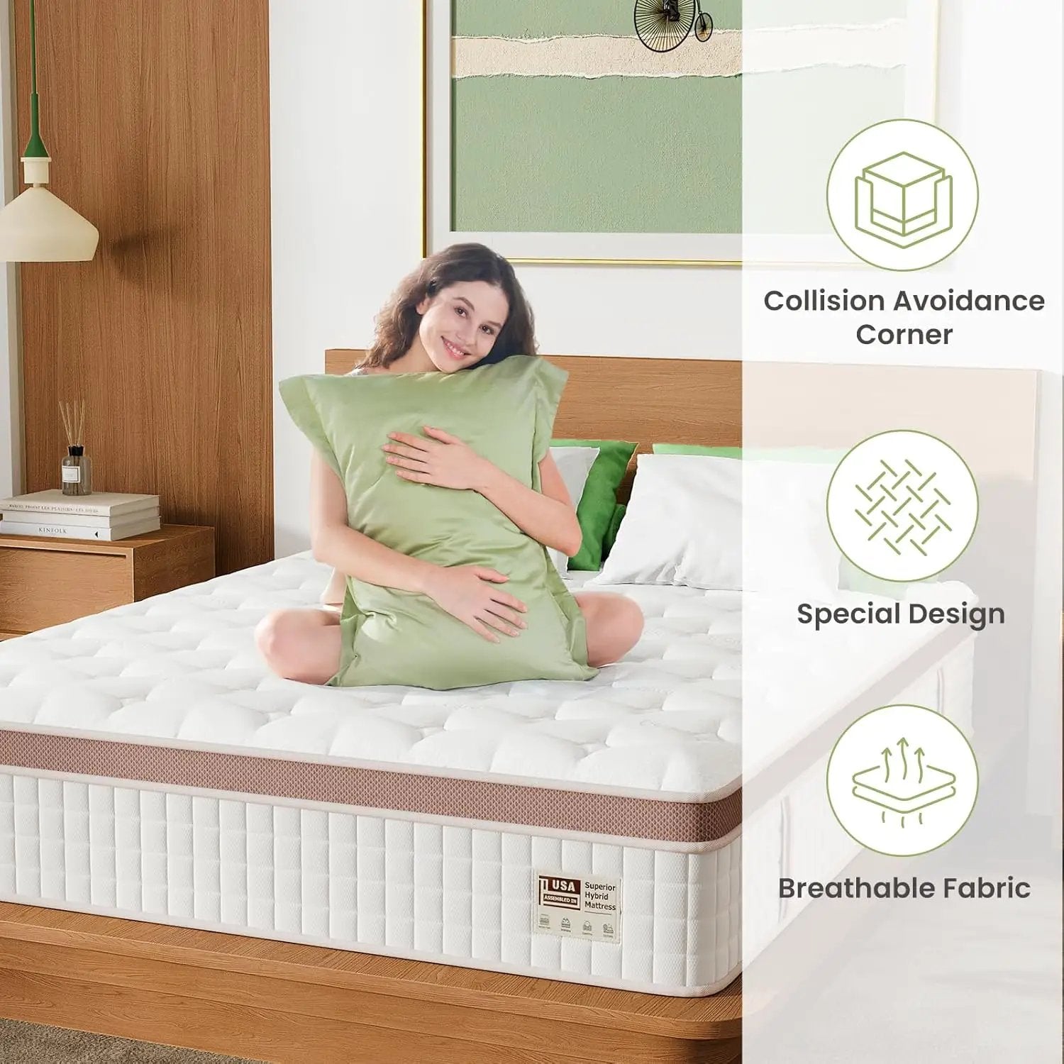 14 Inch Firm Hybrid Mattress – Queen Size by HouseOfZazla