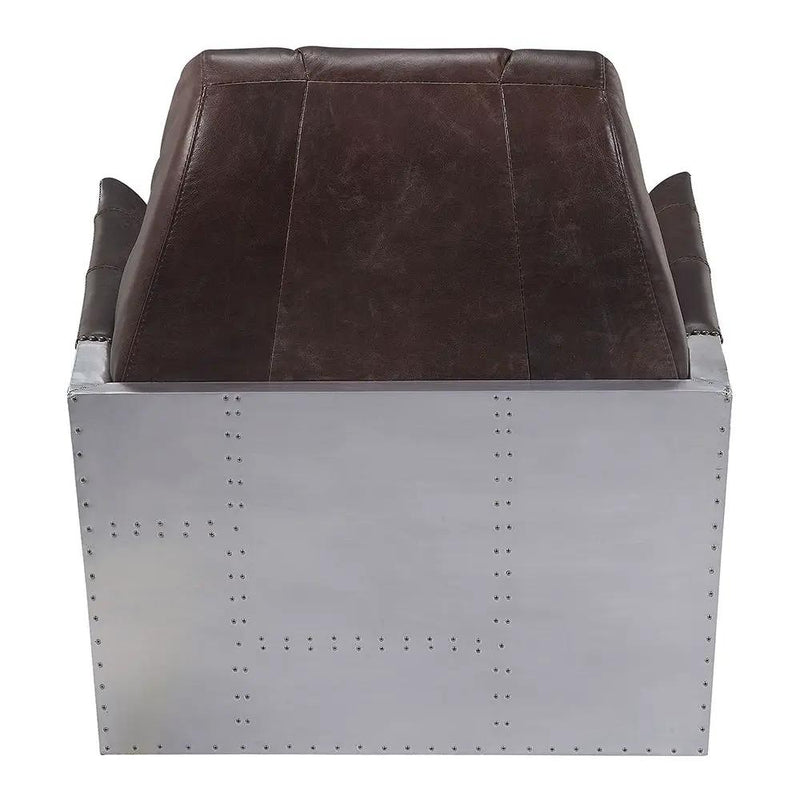 Brancaster - Accent Chair - Espresso Top Grain Leather & Aluminum by Unique Piece Furniture
