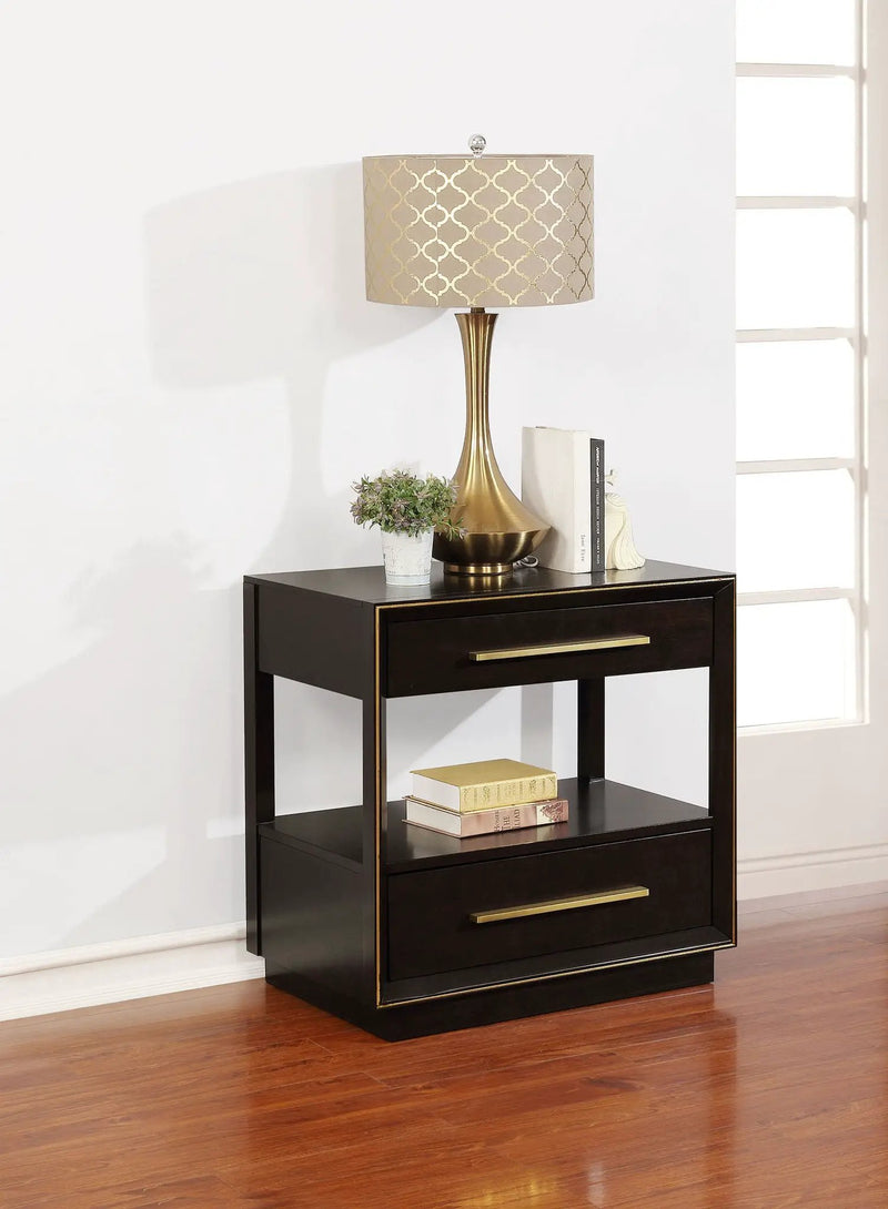 Durango 2-drawer Nightstand Smoked Peppercorn by Unique Piece Furniture