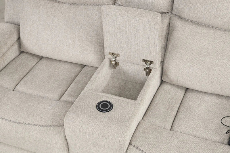 Galya - Motion Loveseat With Console - Light Gray by Unique Piece Furniture