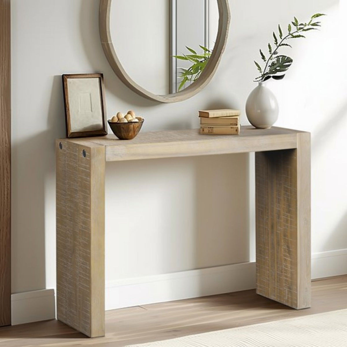 Modern Design Console Table with Solid Wood Construction - Light or Dark Brown, photo 9 of 30