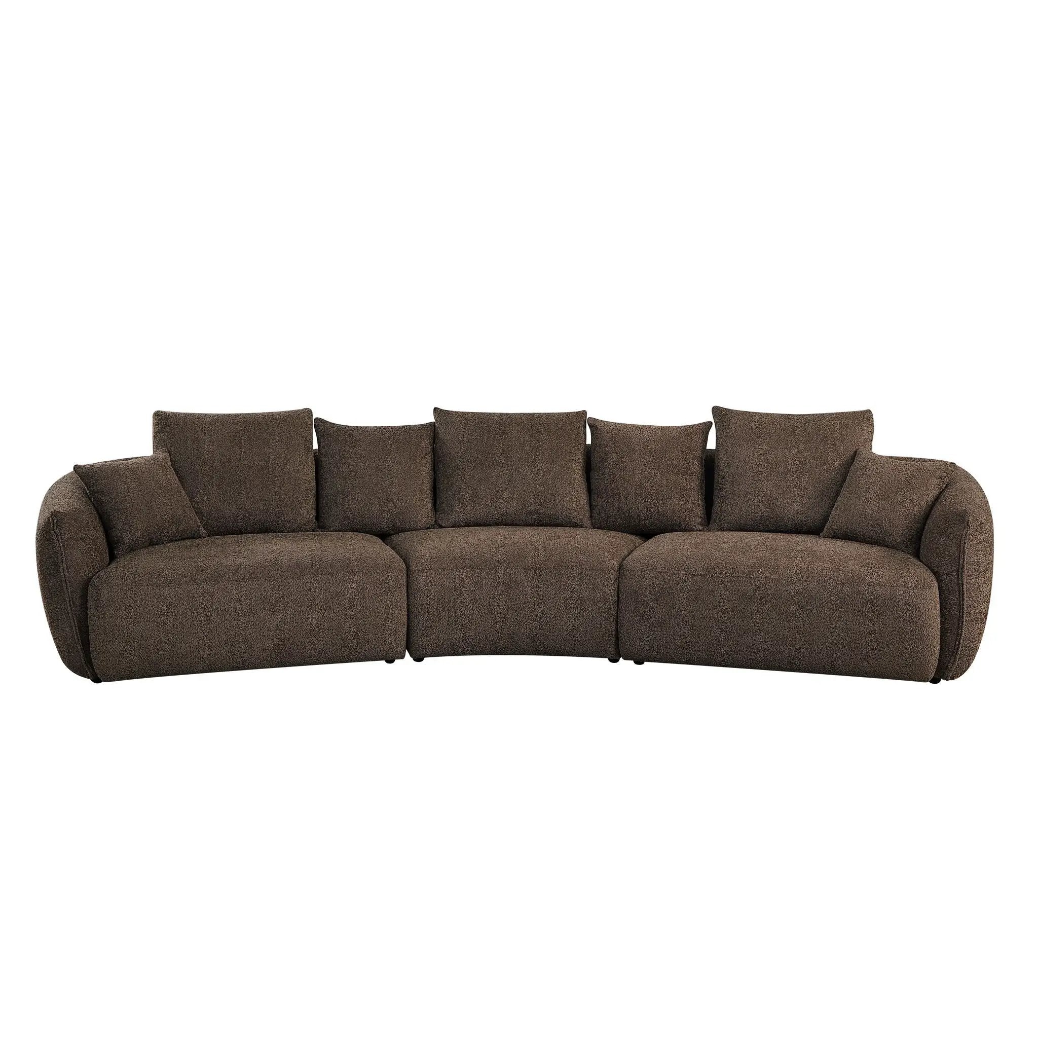 Bash - Anthology Boucle Sofa With Pillows - Brown by HouseOfZazla