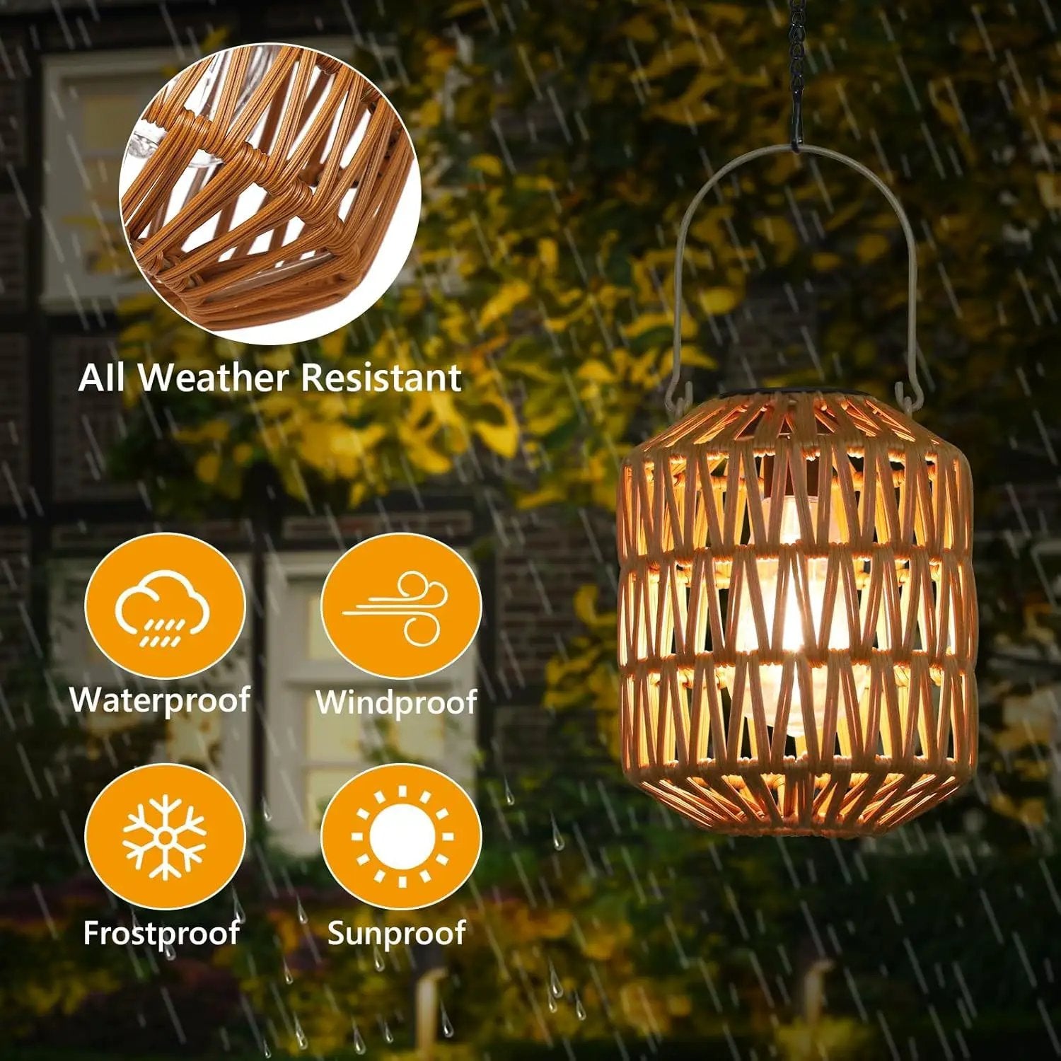 2 Pack Solar Lanterns Outdoor Waterproof by HouseOfZazla
