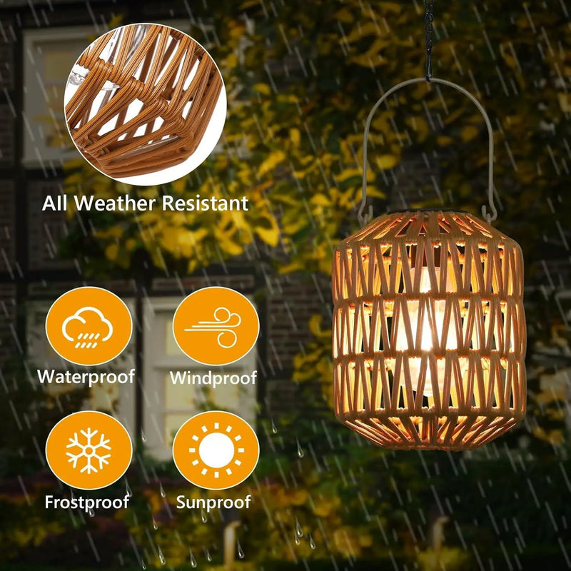 2 Pack Solar Lanterns Outdoor Waterproof by HouseOfZazla