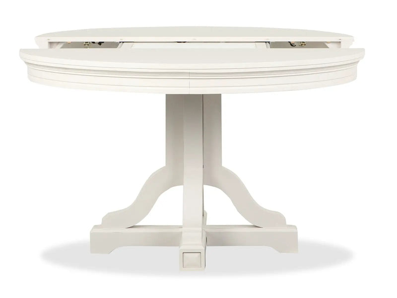 Willowbrook - Extendable 48" Round Dining Table - Egg Shell White by Unique Piece Furniture