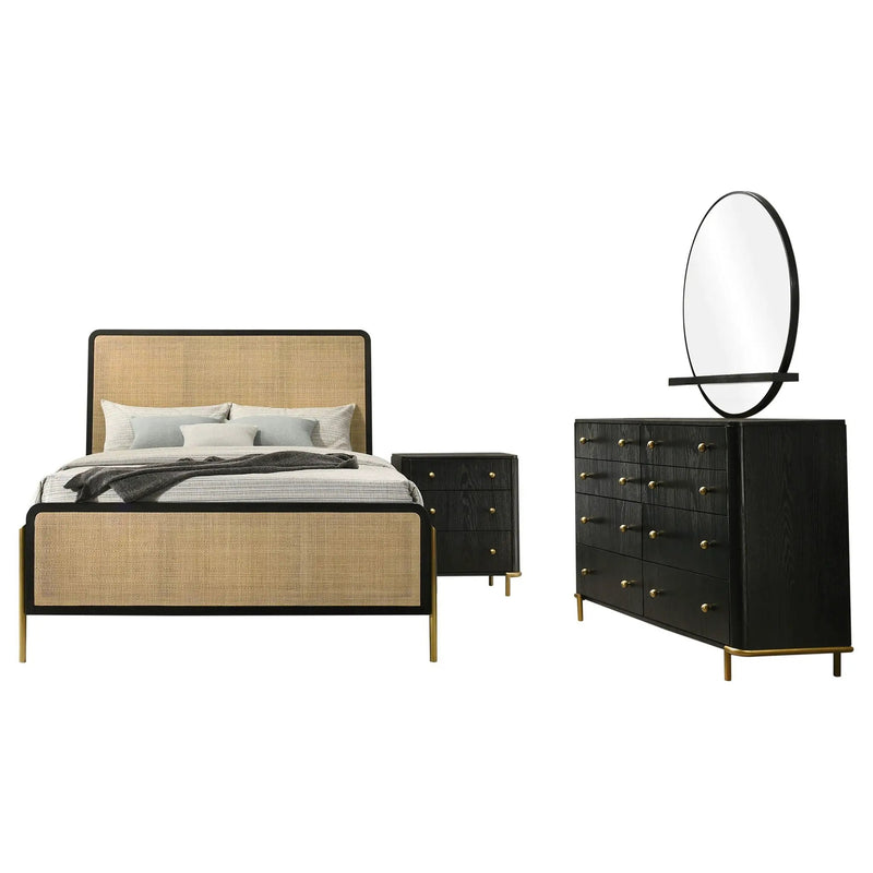 Arini 4-piece Eastern King Bedroom Set Black and Natural by Unique Piece Furniture