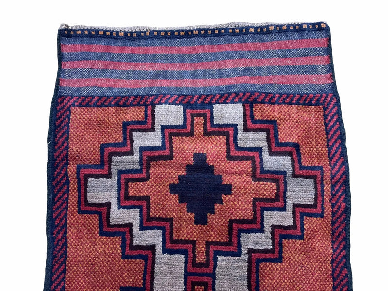 3X5 Vintage Handmade Tribal Wool Rug Balouchi Rug Afghan Rug Red 2' 8" X 4' 8" by Jewel Rugs