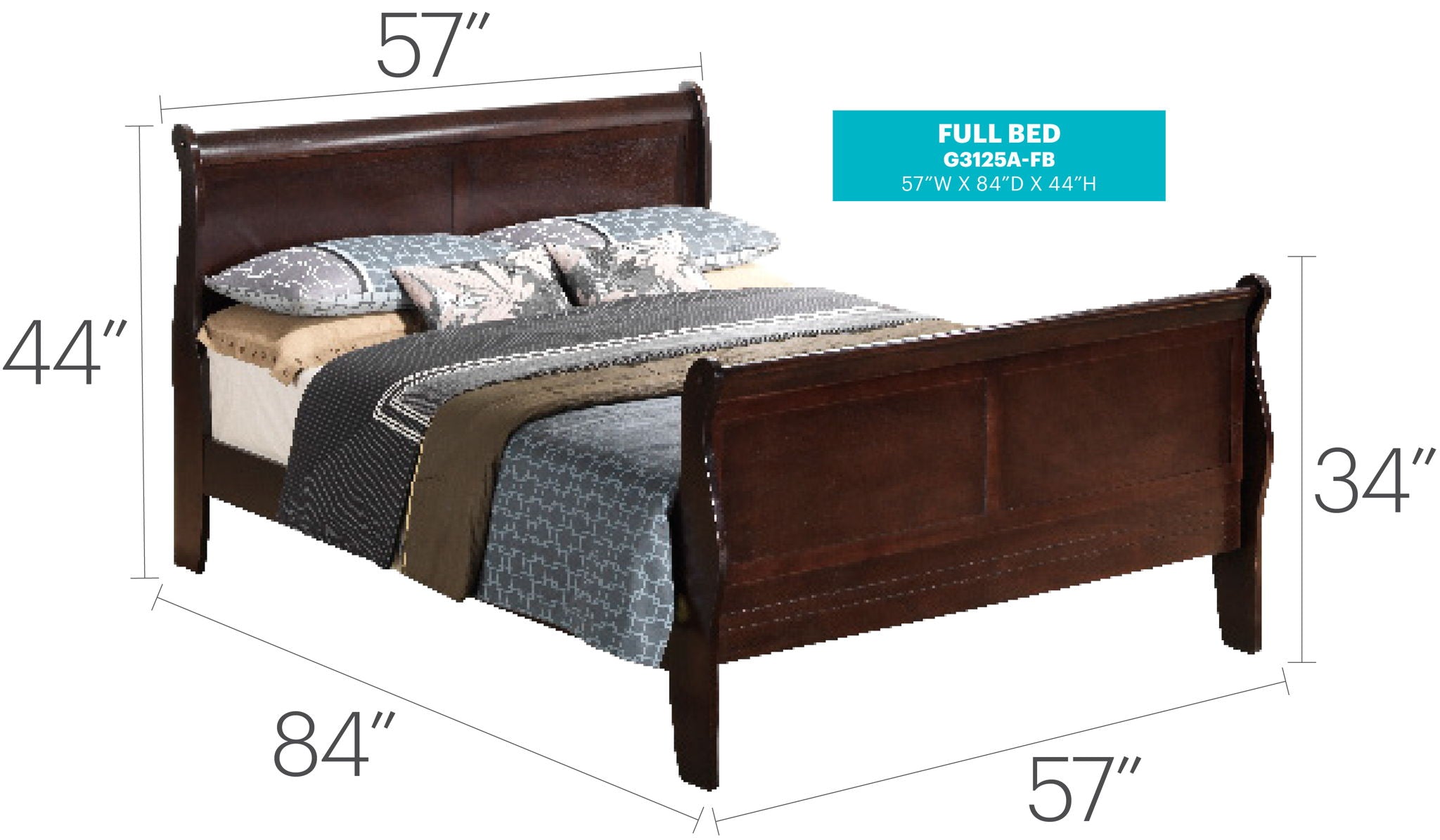 Louis Phillipe - Panel Sleigh Bed by Unique Piece Furniture