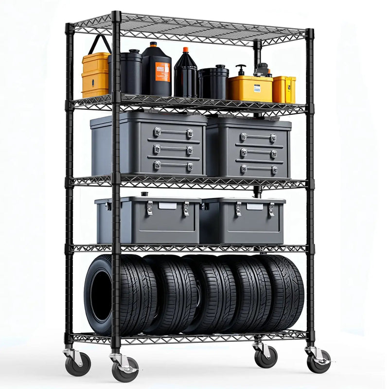 5-Shelf Storage Shelves - Heavy Duty Metal Shelving Unit by HouseOfZazla