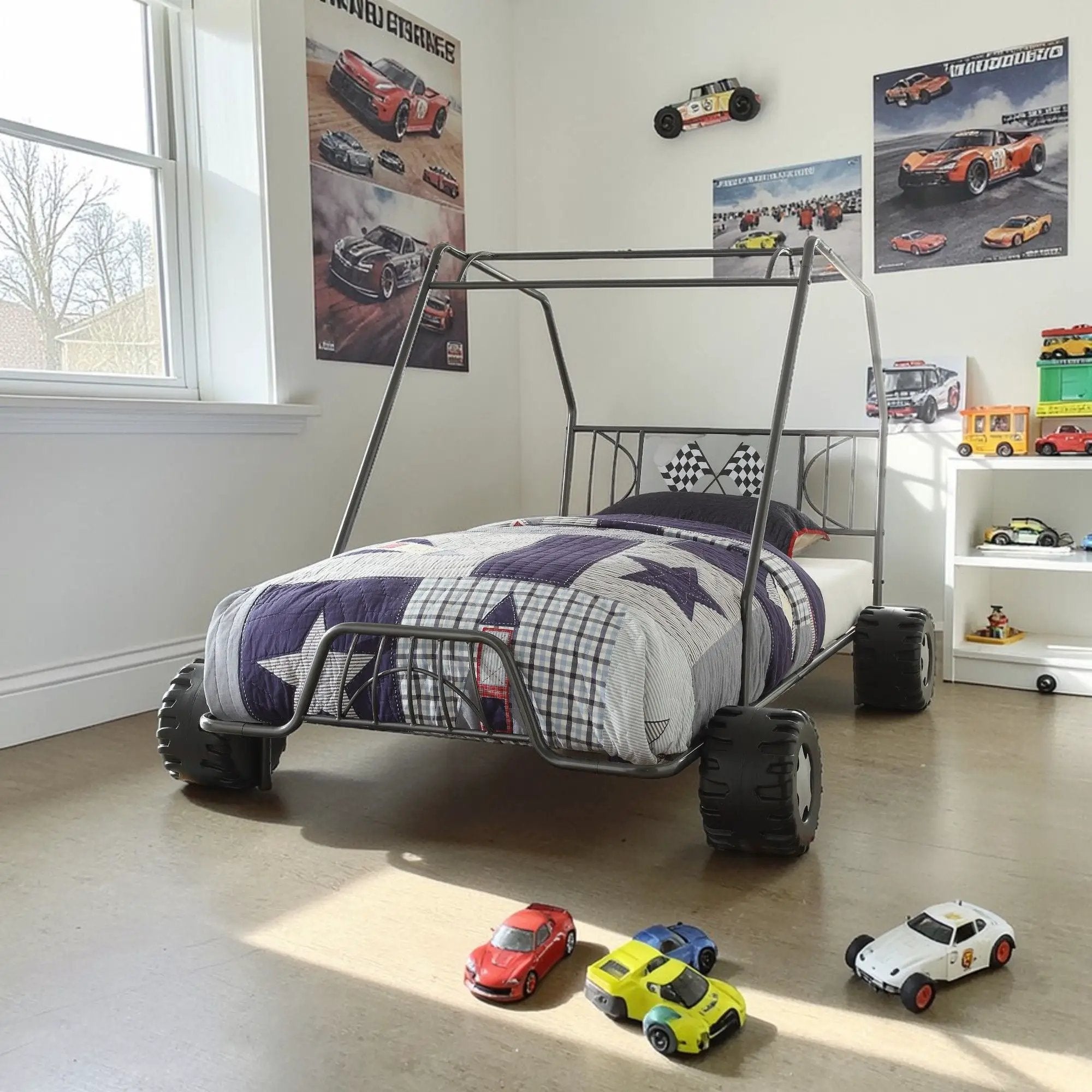 Xander - Twin Go Kart Bed - Gunmetal by HouseOfZazla
