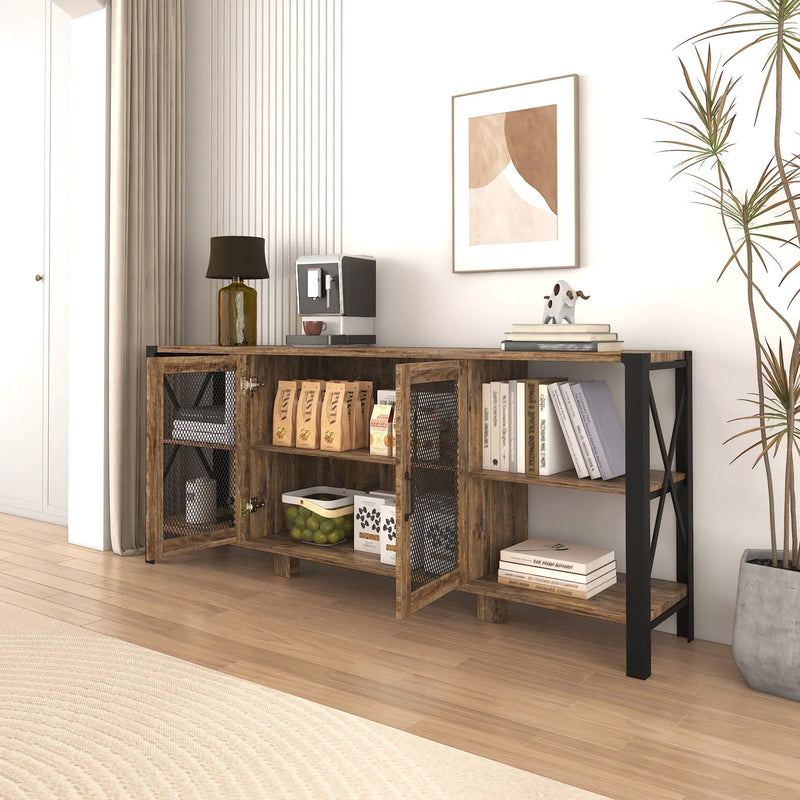 Industrial 80 Inch TV Stand for Living Room & Bedroom by HouseOfZazla