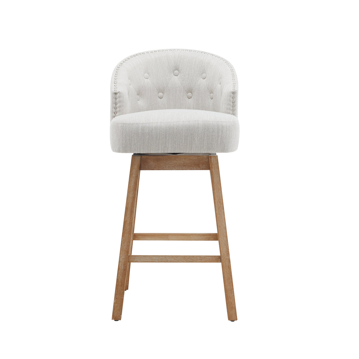 Upholstered Swivel Counter Stools with Backrest – Set of 2, photo 5 of 10